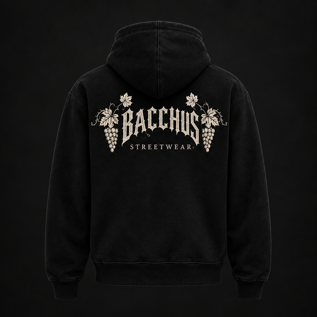 BACCHUS STREETWEAR Premium Heavyweight Zip-Up Hoodie - Black