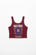 Bacchus Street Wear Burgundy Crop Tank Top