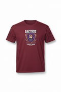 Bacchus Street Wear Burgundy T-Shirt with lion logo on chest