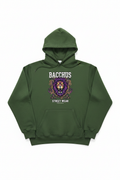 Bacchus Street Wear Army Green Hoodie with lion logo on chest