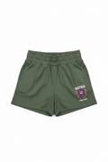 Bacchus Street Wear Women's Army Green Shorts with lion logo on left leg